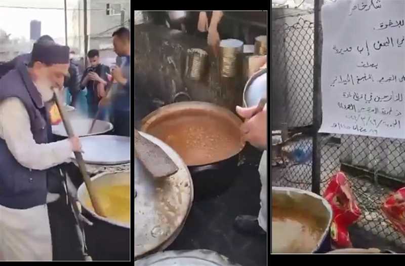 أبناء بعدان بإب يُموّلون مطبخاً خيرياً لإطعام النازحين في غزة