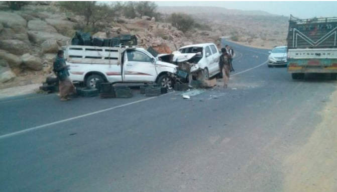 وفاة وإصابة 27 مدنيا في حوادث مرورية بمحافظة إب خلال الشهر الفائت